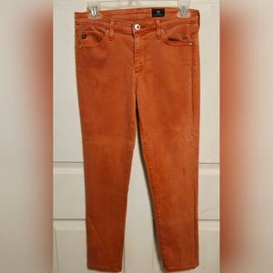 Ag Adriano Goldschmied The Prima Crop Orange/Rust Denim Jeans